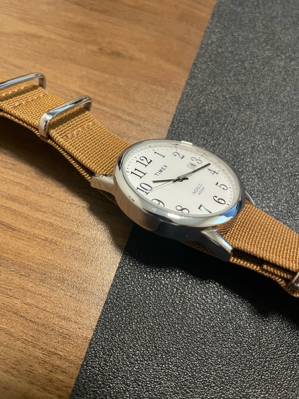 Timex Easy Reader Watch with Tan Nylon Strap - Picture 3 of 9